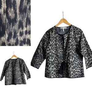 Jacket L Black Leopard Rebecca Moses. Lightweight